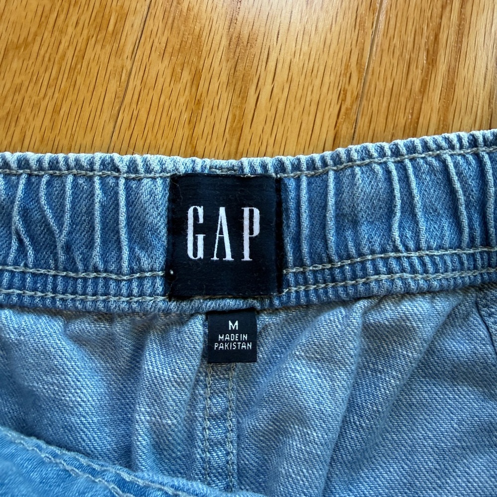 GAP Light Blue Denim Drawstring Elastic Waist Wom… - image 2